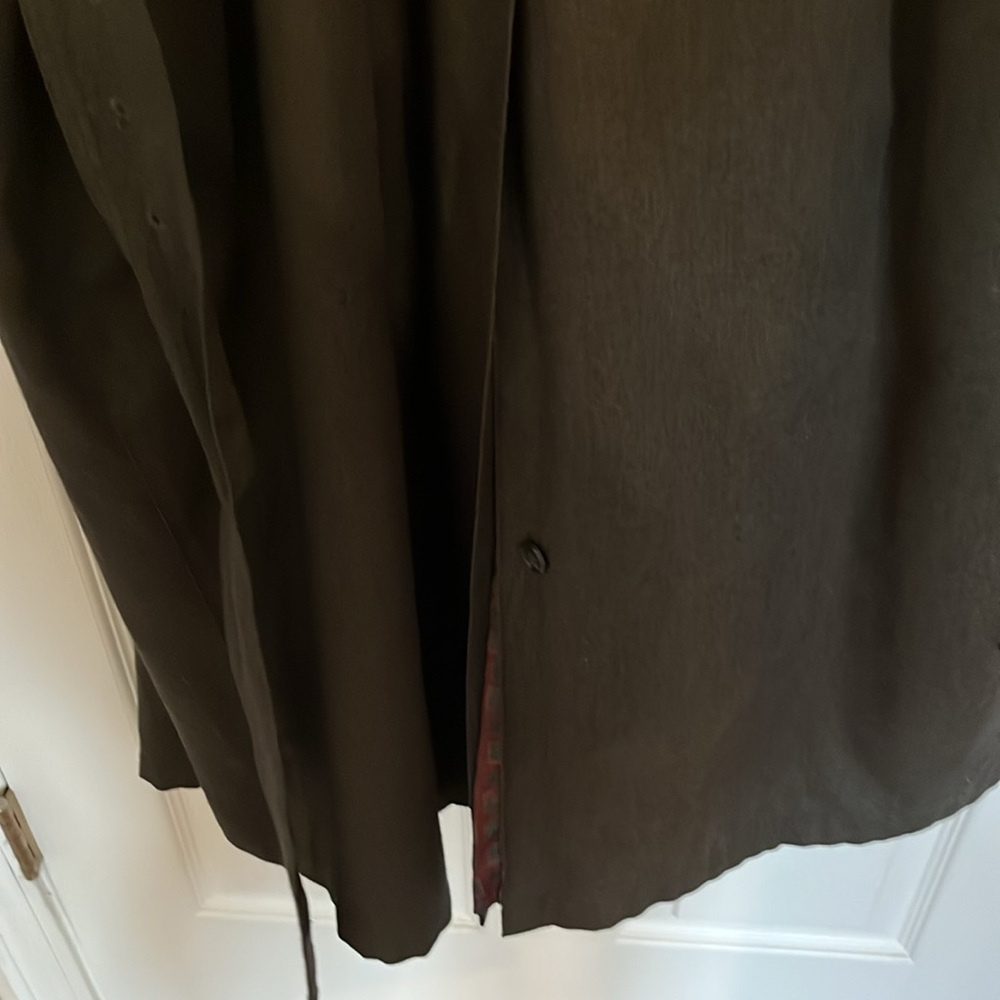 Men’s London Fog Dark Olive Trench Coat - Picture 9 of 12